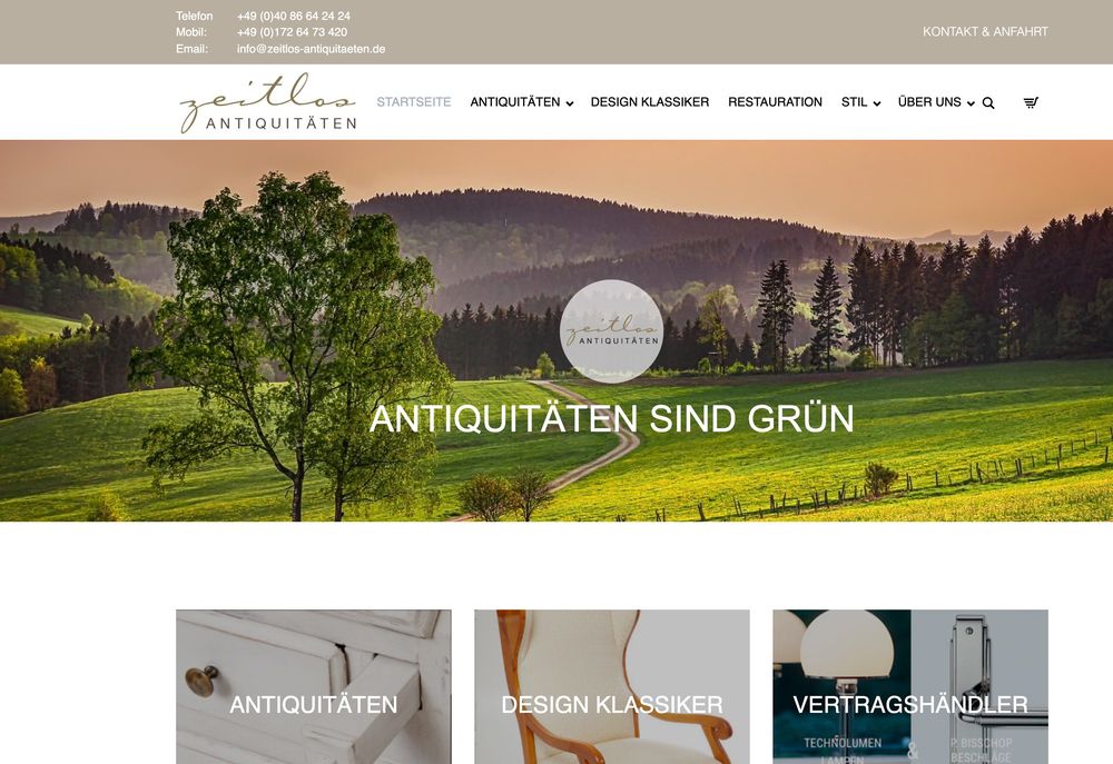 Startseite von zeitlos-antiquitaeten.de